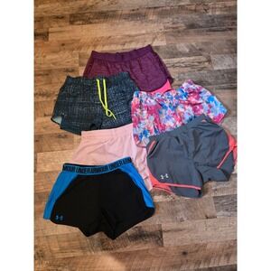 Womens Athletic Shorts Bundle Lot of 6 Running Training Gym Under Armour Mix
